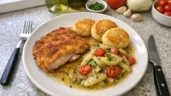 Kalbsschnitzel mit knusprigen Grießschnitten – so gelingt’s festlich zu Hause