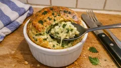Brennnessel-Soufflé aus dem Ofen – luftig, würzig und ideal mit Salat